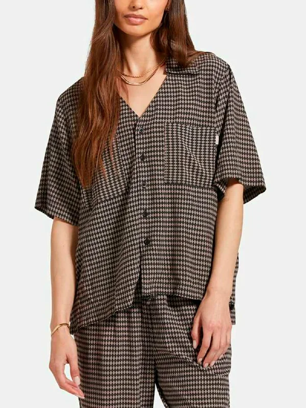 Hudson Lounge Short Sleeve Buttondown Shirt Fashionable Draped Short Sleeve