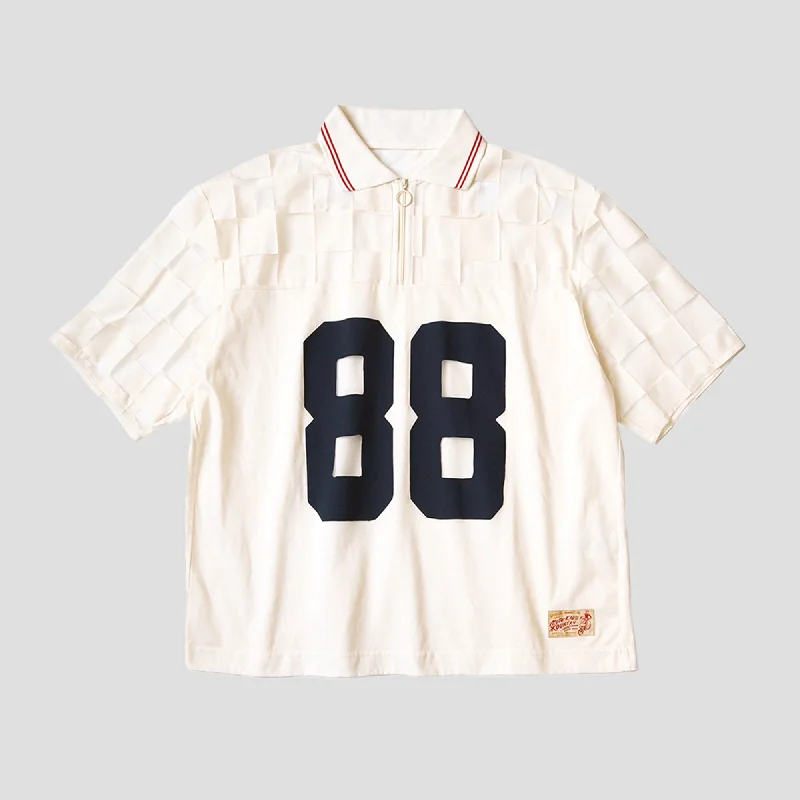 CHECKER SEE-THROUGH POLO SHIRTS Fashionable Rounded Short Shirt