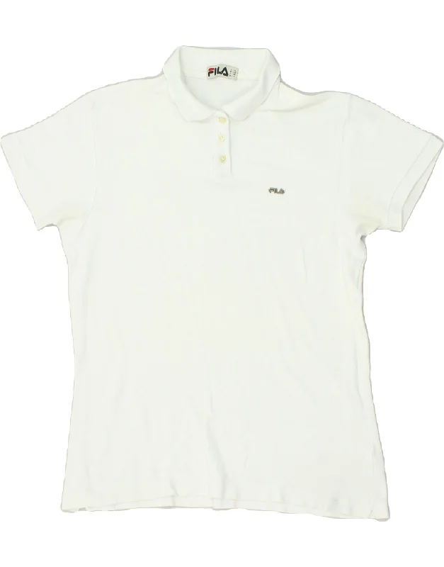 FILA Womens Polo Shirt IT 50 XL White Cotton Classic Short Sleeve Tunic