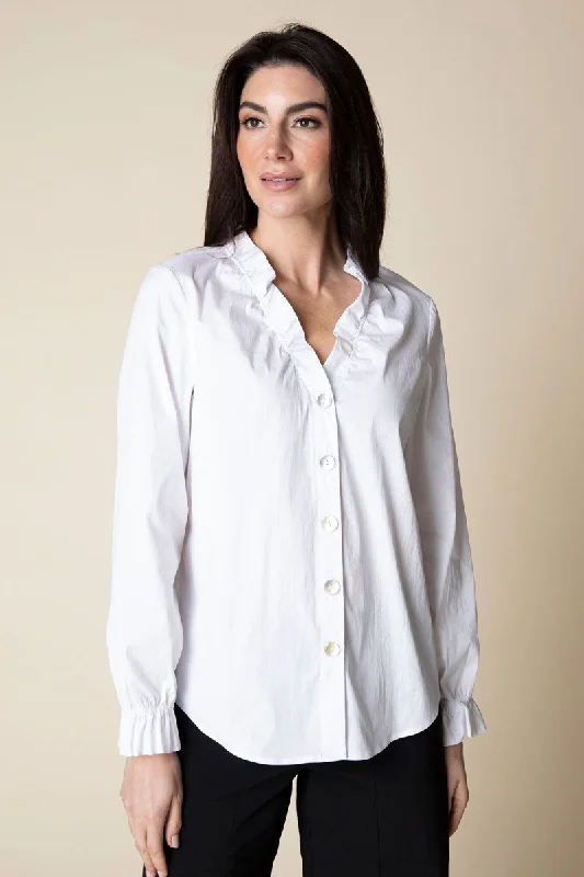 Habitat Ruched Collar Shirt Casual Cotton Short Shirt