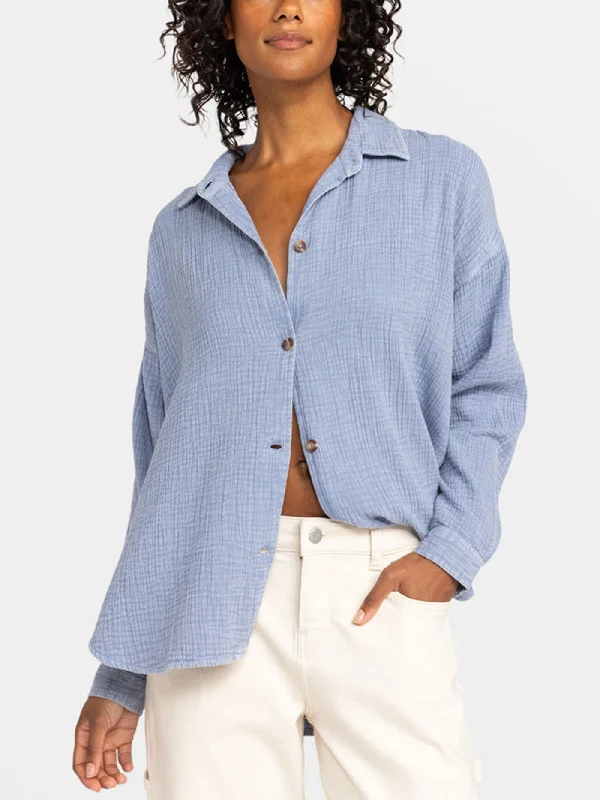 Morning Time Long Sleeve Buttondown Shirt Fashionable Short Sleeve Shirt