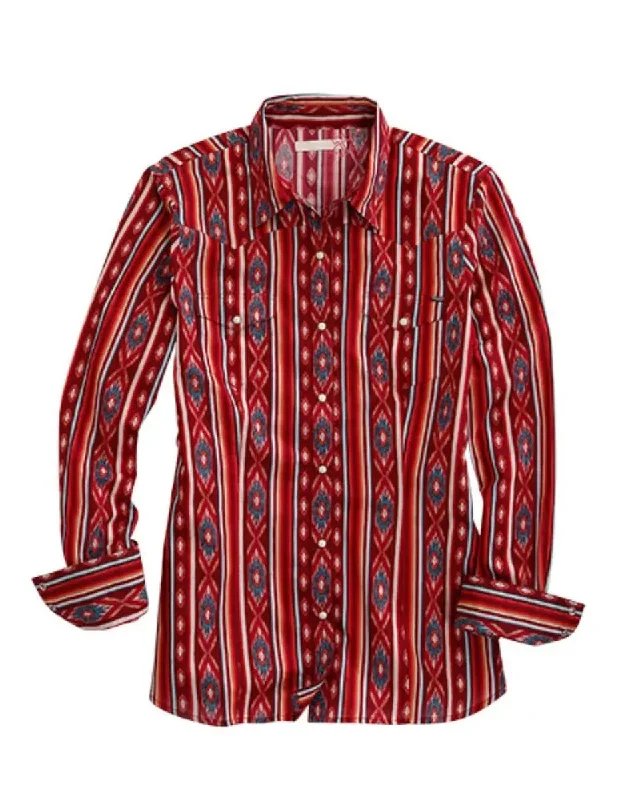 Tin Haul Southwest Sunrise (Red) - Women's Western Shirt Relaxed Cotton Short Shirt