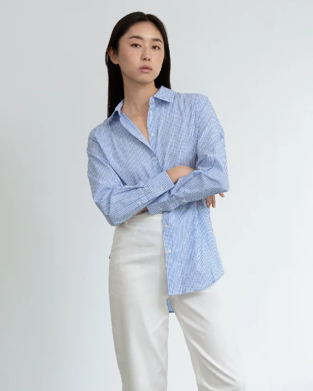 Cotton Relaxed Shirt Fashionable Button-Front Short Sleeve