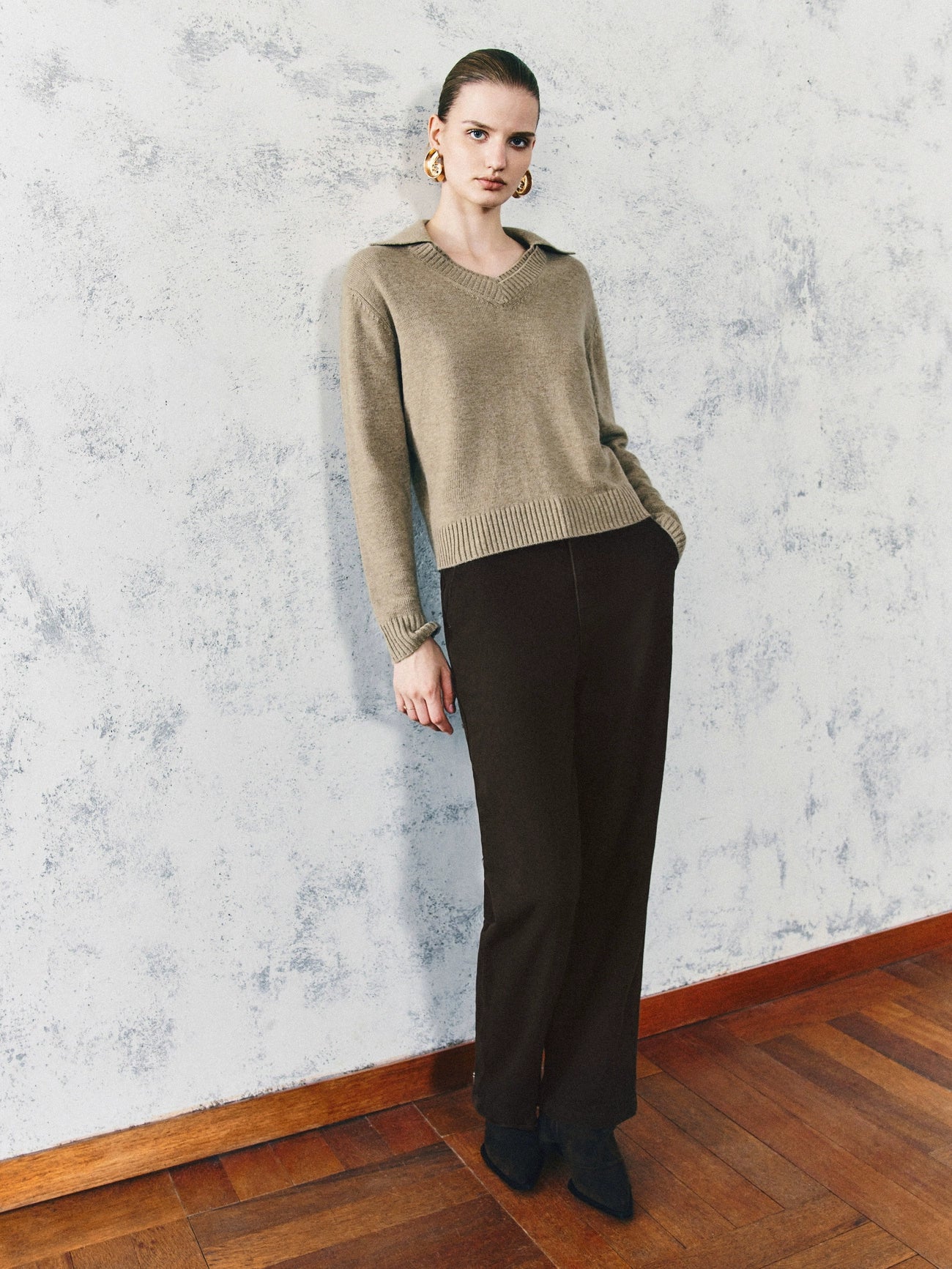 Regular Knitted T-Shirts Beaded Sequined Faux Fur