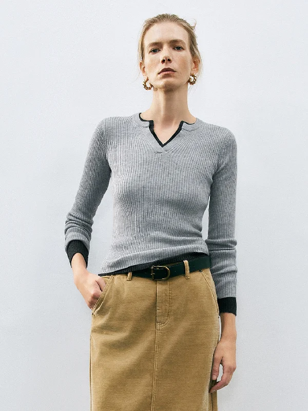 Skinny Knitted T-Shirts Casual Formal Business