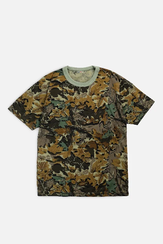 Vintage Camo Tee - S Collared Crew Neck Turtle Neck