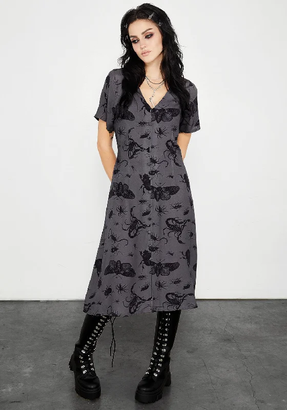 Parasite Midi Dress Chic Floral Print Midi Dress