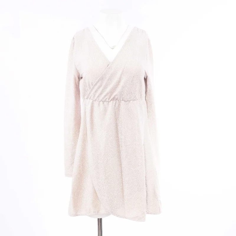 Beige Solid Mini Dress Trendy Tie-Dye Mini Dress