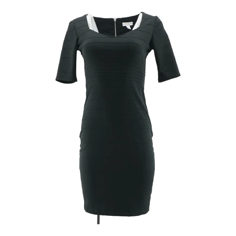 Black Solid Mini Dress Fashionable Mini Dress with Frills