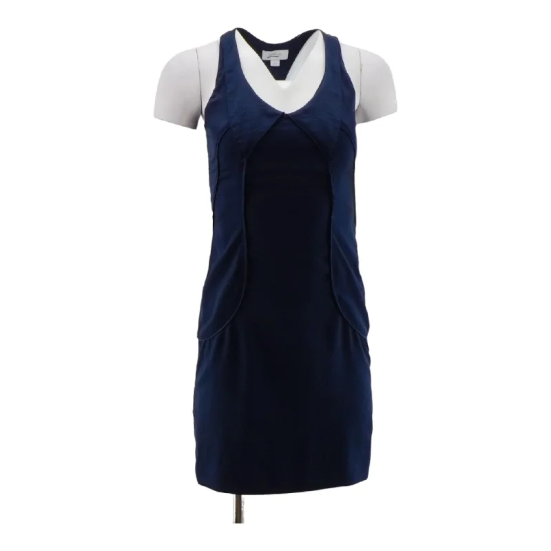 Navy Solid Mini Dress Chic Sleeveless Mini Dress