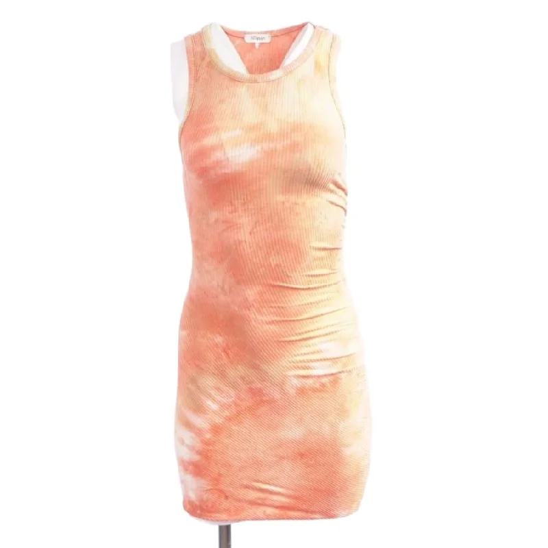 Peach Tie Dye Mini Dress Comfortable Bodycon Mini Dress