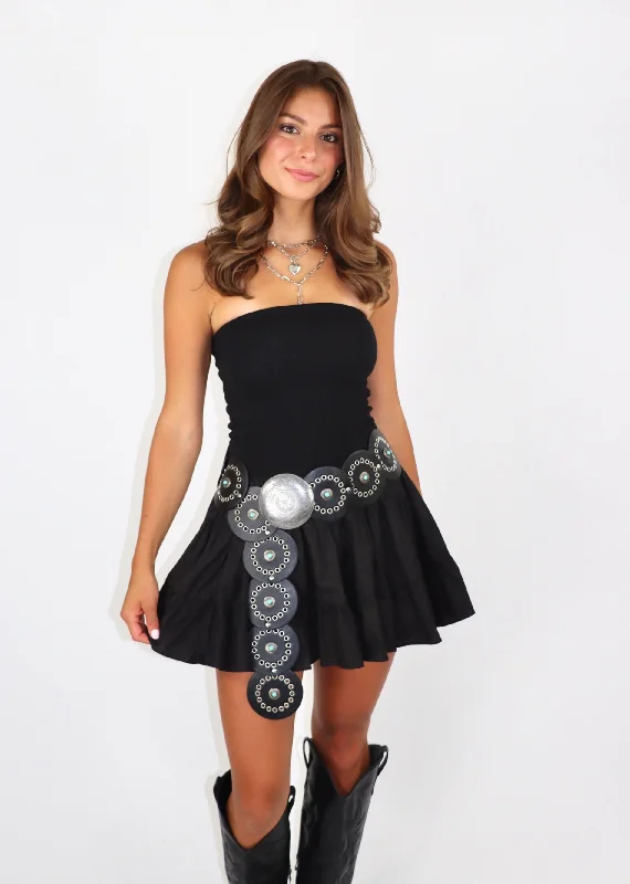 Indifferent Mini Dress ★ Black Comfortable One-Shoulder Mini Dress