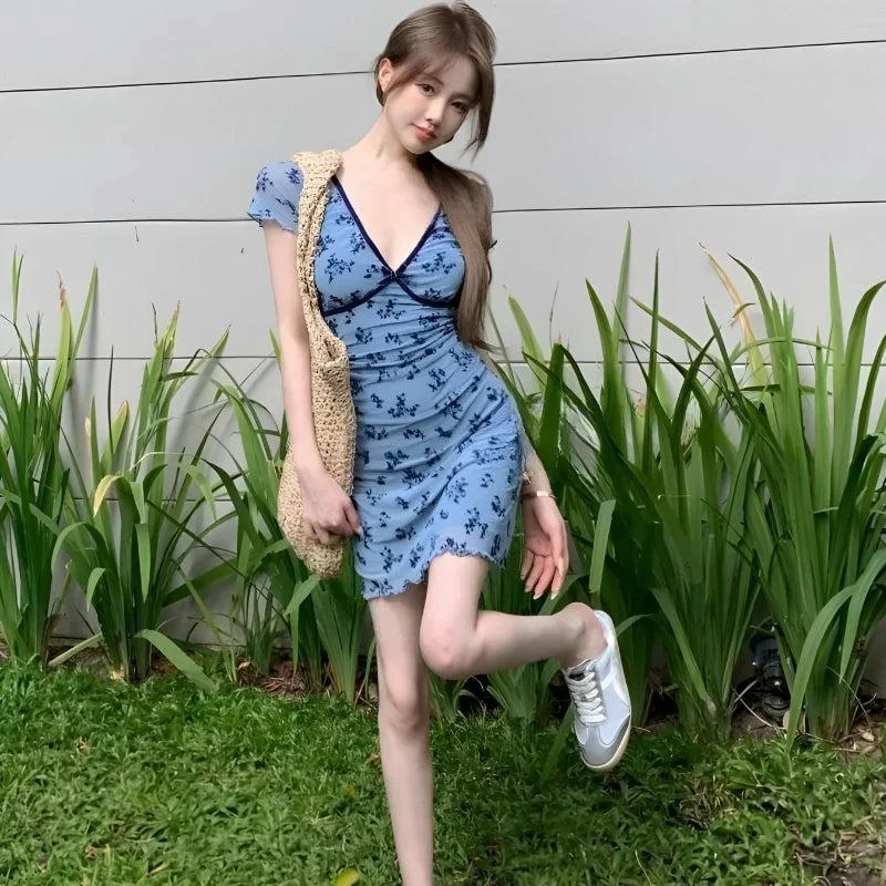 Cottagecore Floral Mini Dress Comfortable Shift Mini Dress