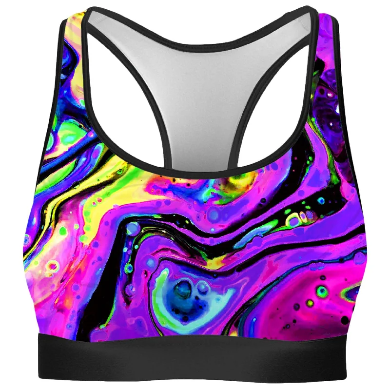 Purple Funk Rave Bra Elegant Cotton Bra