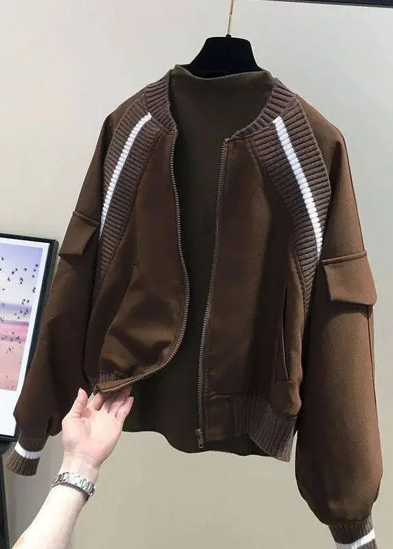 Organic Coffee Knit Patchwork Zippered Jackets Fall Denim Jacket Leather Jacket Suede Jacket Organic Coffee Knit Patchwork Zippered Jackets Fall Denim Jacket Leather Jacket Suede Jacket
