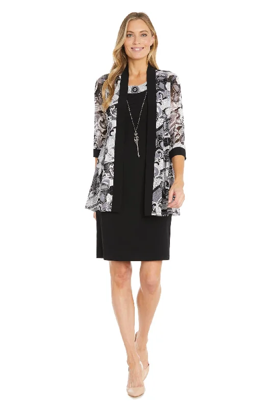R&M Richards 1493 Two Piece Short Mother of the Bride Jacket Dress Knit Jacket Woven Jacket Fleece Jacket