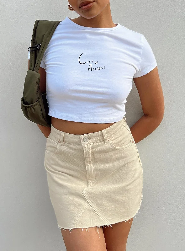 Abrand Aline Skirt Washed Ecru cashmere skirt rich