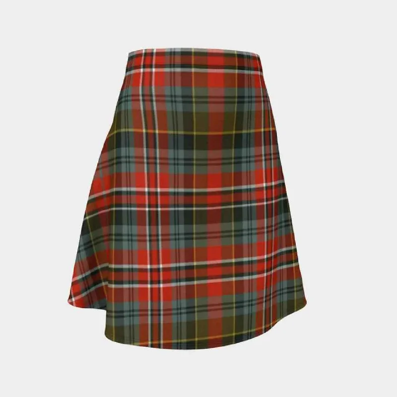 MacPherson Weathered Tartan Flared Skirt leather skirt refined