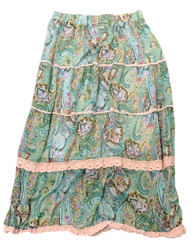 Magic Women’s Green Paisley Skirt XL cotton skirt soft