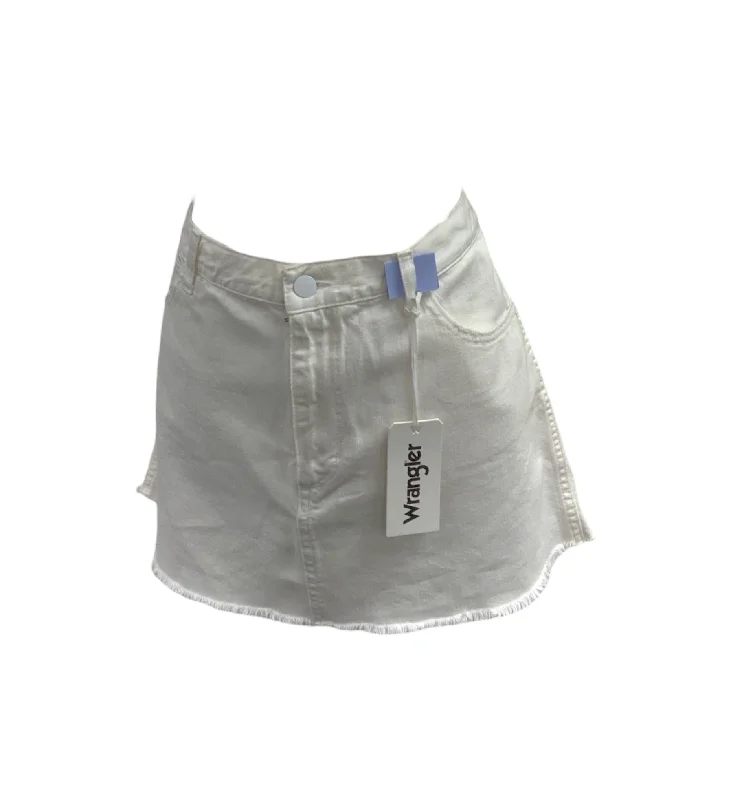 NWT Wrangler White Skirt L/ 35 denim skirt classic
