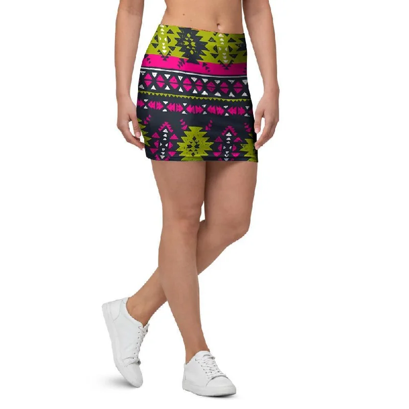 Pink Tribal Aztec Grunge Mini Skirt corduroy skirt comfortable