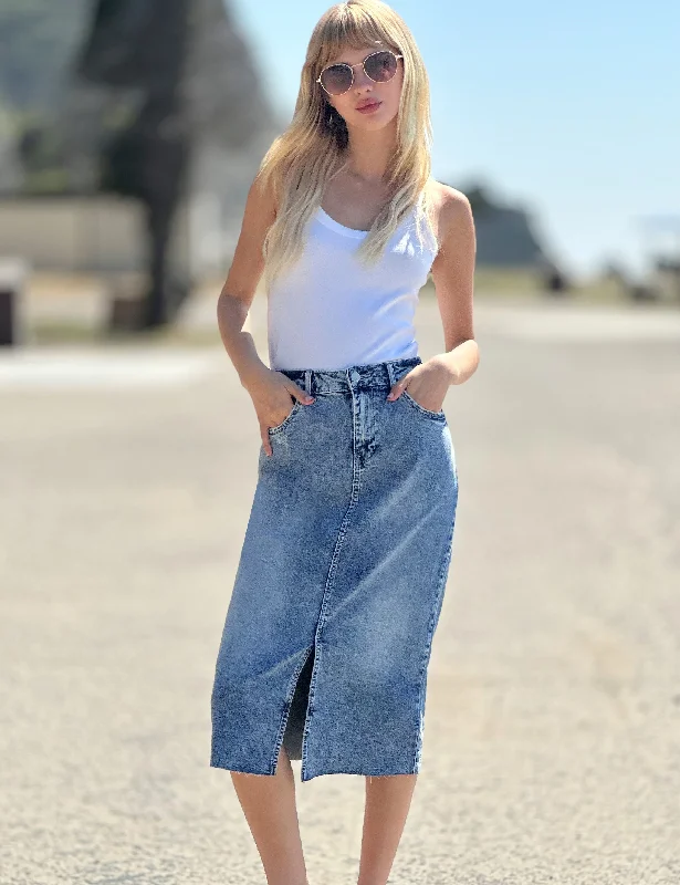 Sally Split Midi Skirt corduroy skirt cozy