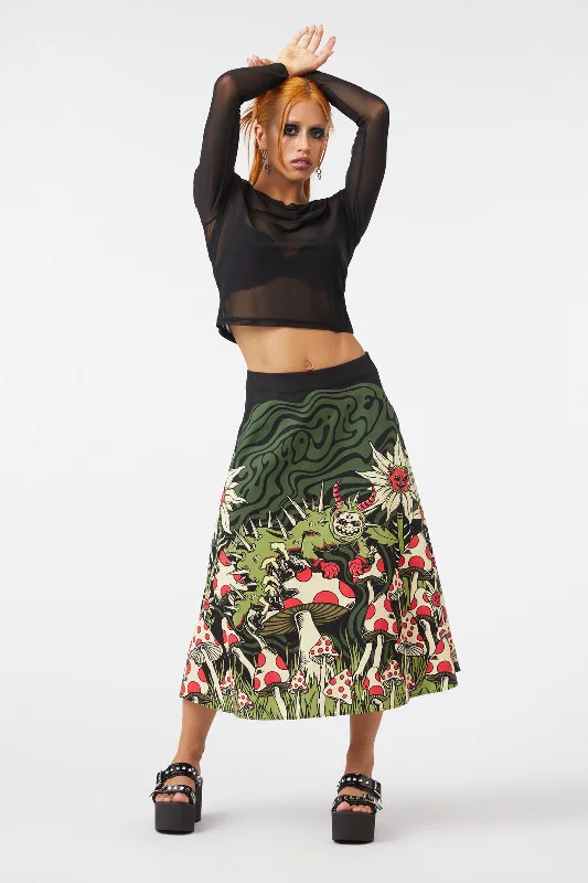 Who Are You Scene Border Skirt tiered skirt playful